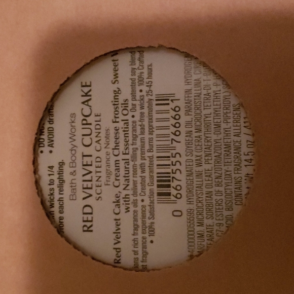 Bath & Body Works Accents Bath Body Works Red Velvet Cupcake Candle